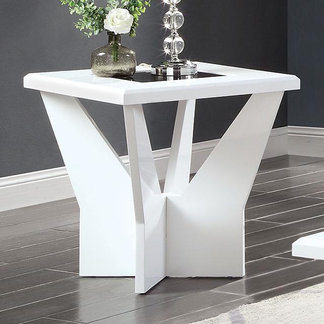 DUBENDORF End Table, White - California Furniture (Coachella, CA)