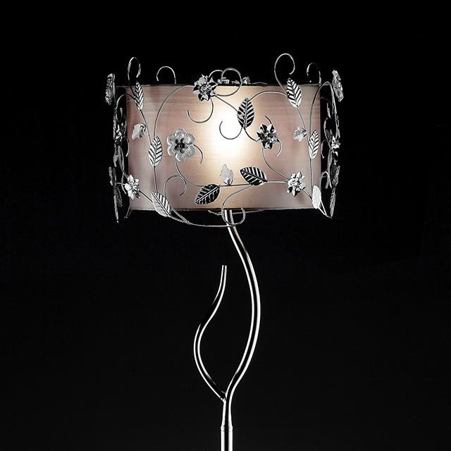 Elva Silver/Chrome Floor Lamp, Double Shade - California Furniture (Coachella, CA)