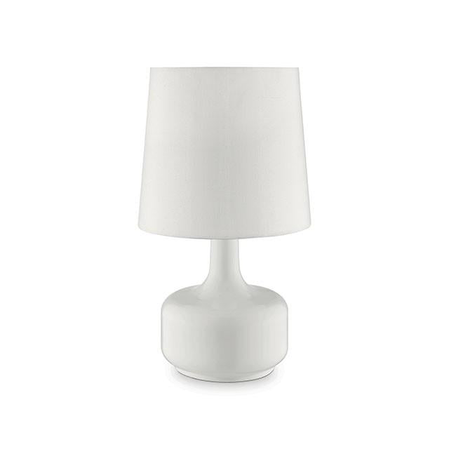 Farah White 17"H Glossy White Table Lamp - California Furniture (Coachella, CA)
