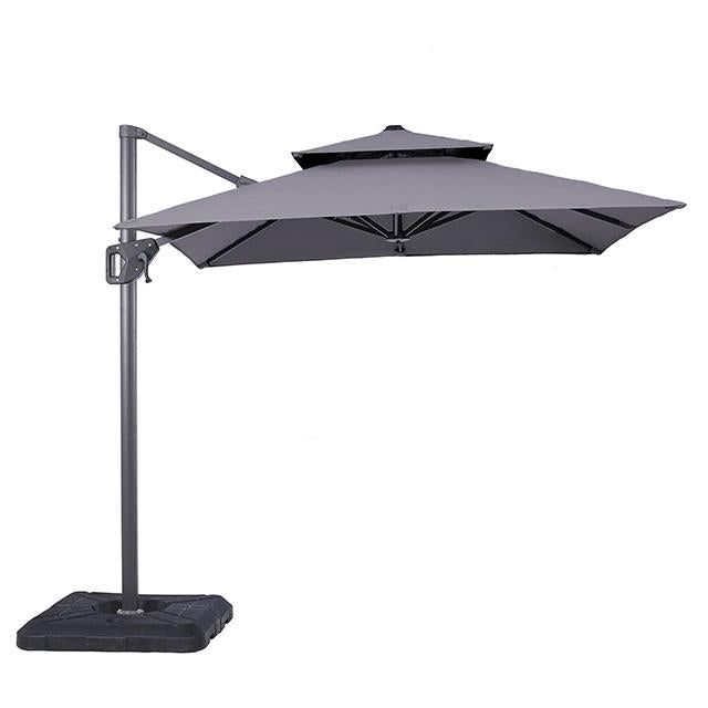 Fida 8 Ft Square Umbrella w/ Double Top + 37" Large Base - California Furniture (Coachella, CA)