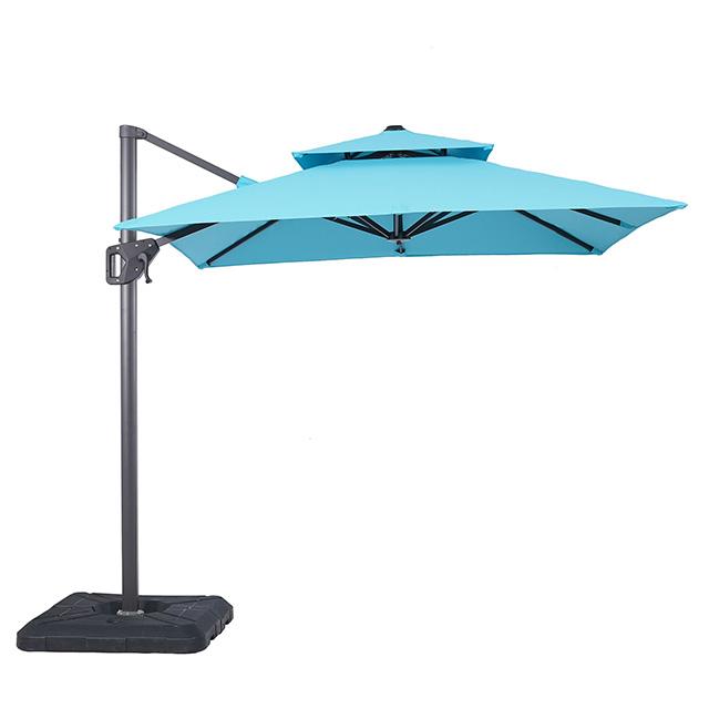 Fida 8 Ft Square Umbrella w/ Double Top + 37" Large Base - California Furniture (Coachella, CA)
