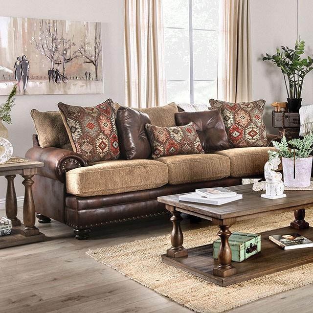 Fletcher Brown/Tan Sofa - California Furniture (Coachella, CA)