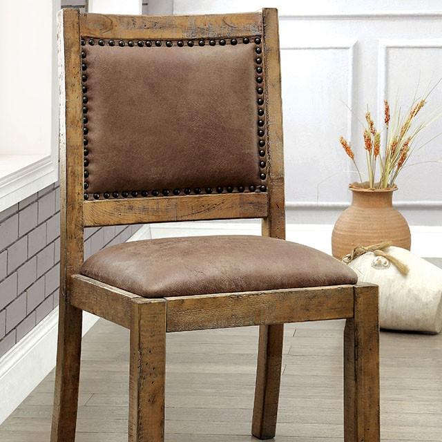 GIANNA Rustic Pine/Brown Side Chair (2/CTN) - California Furniture (Coachella, CA)