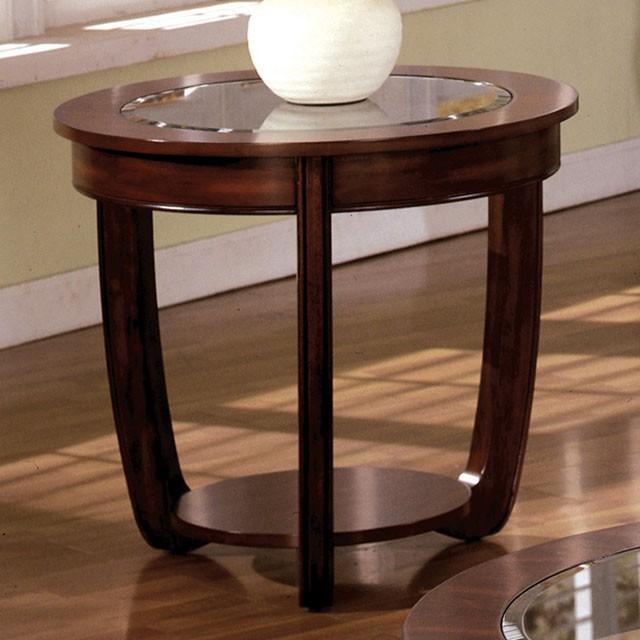Crystal Falls Dark Cherry End Table - California Furniture (Coachella, CA)