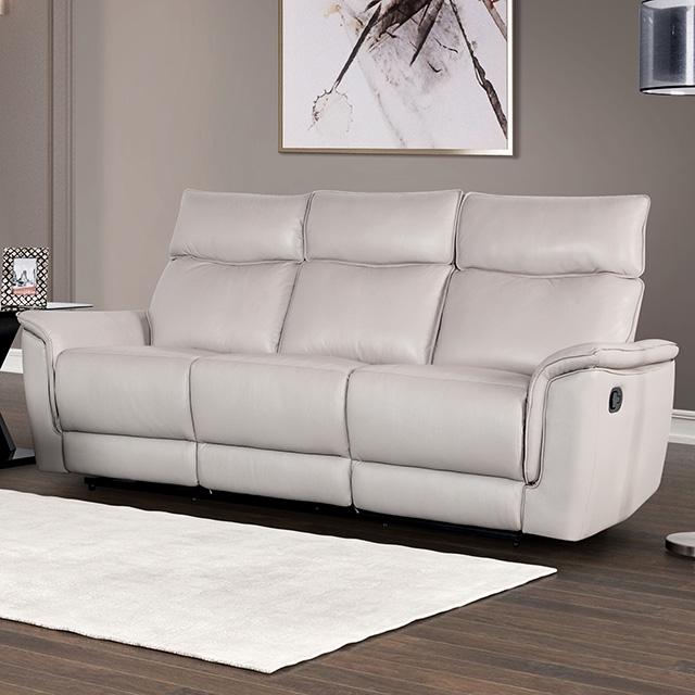 Bienne Sofa Manual Recliner White & Black - California Furniture (Coachella, CA)