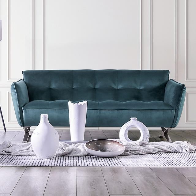 Civellutino Sofa Teal - California Furniture (Coachella, CA)