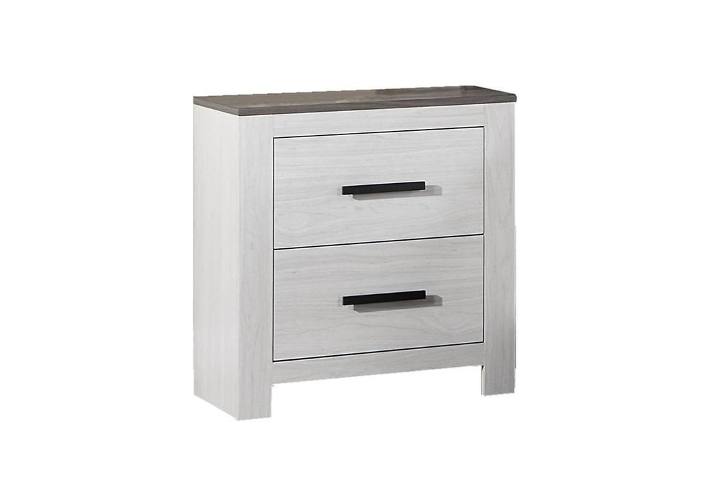 Chuint Night Stand in Whitewash + Smoking Grey