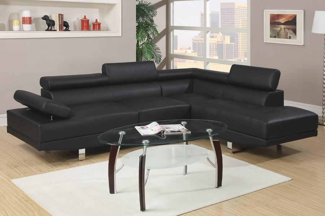 Haoind Modern 2-Pcs Sectional Sofa Set in Black