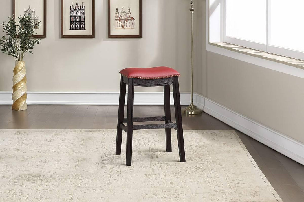Sfvnco Bar Stool in Burgundy Pu/Espresso Frame