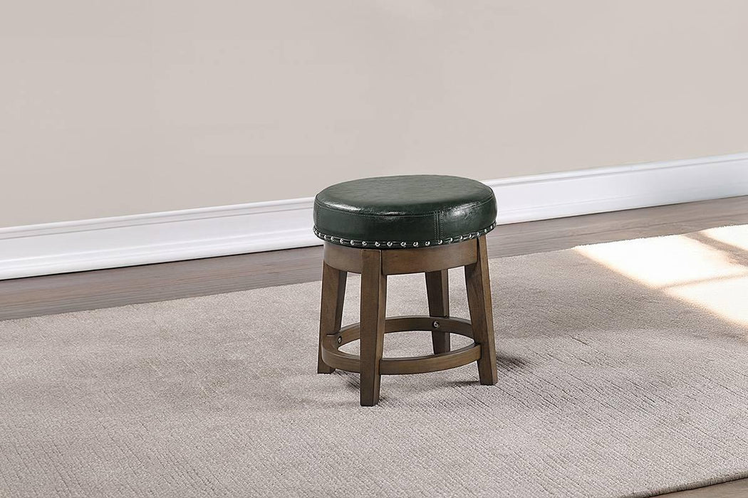 Sfvnco Swivel Stool in Olive Green Pu/Walnut Frame
