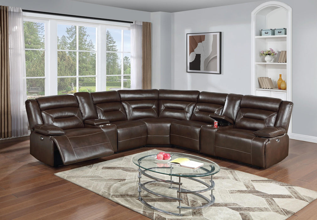Taiyus Power Motion Sectional in Brown