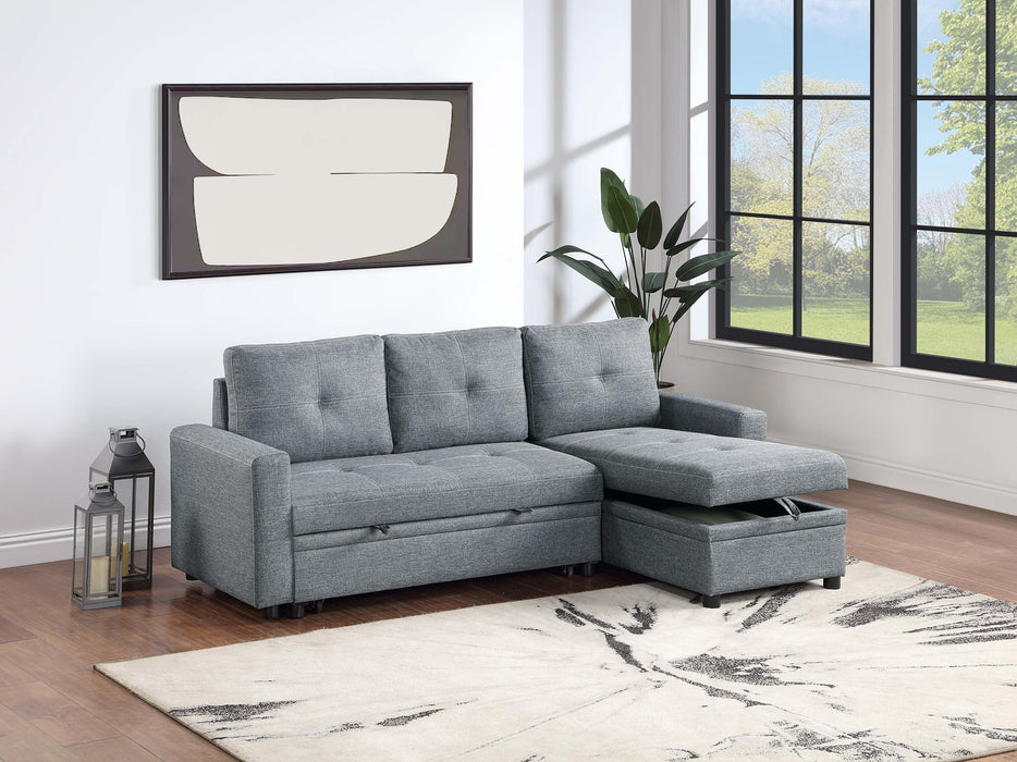 Uniqvn Convertible Sectional Set in Black Gray
