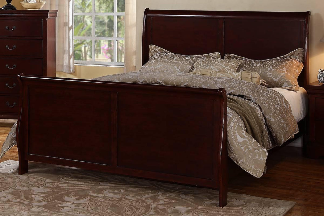 Vfvnco Calif. King Louis Phillippe Bed - Cherry in Cherry