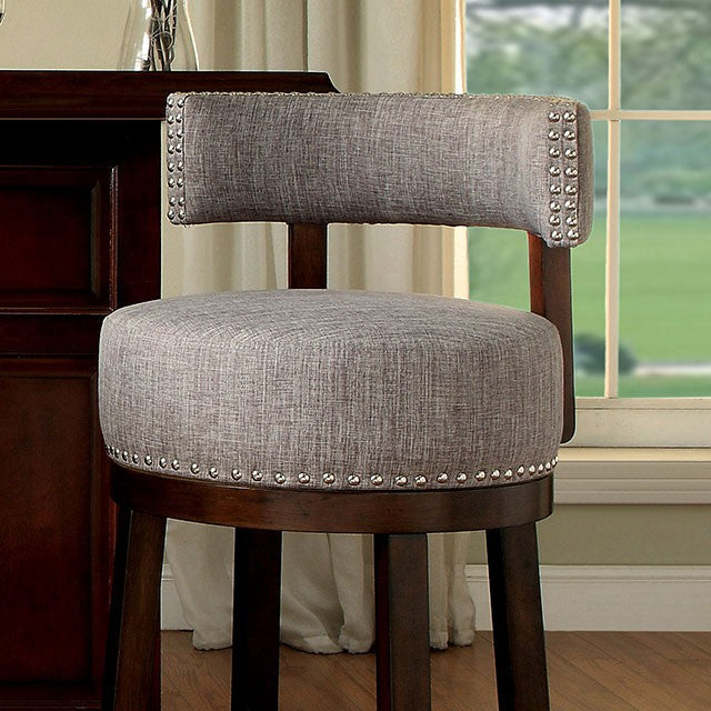 LYNSEY Dark Oak/Light Gray 29" Bar Stool - California Furniture (Coachella, CA)