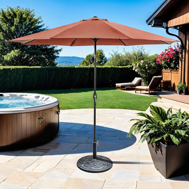 Mora 11' Outdoor Umbrella + 21" Round Base - California Furniture (Coachella, CA)