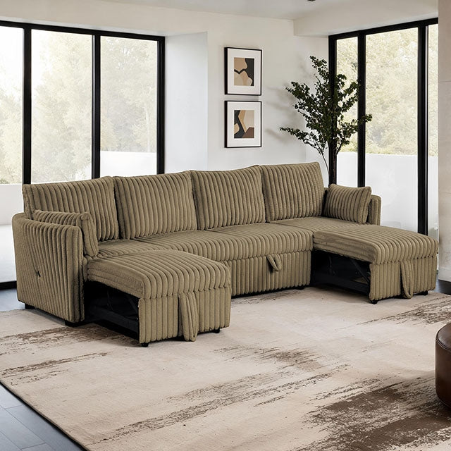 Denholme U-Sectional w/ Pull Out - California Furniture (Coachella, CA)