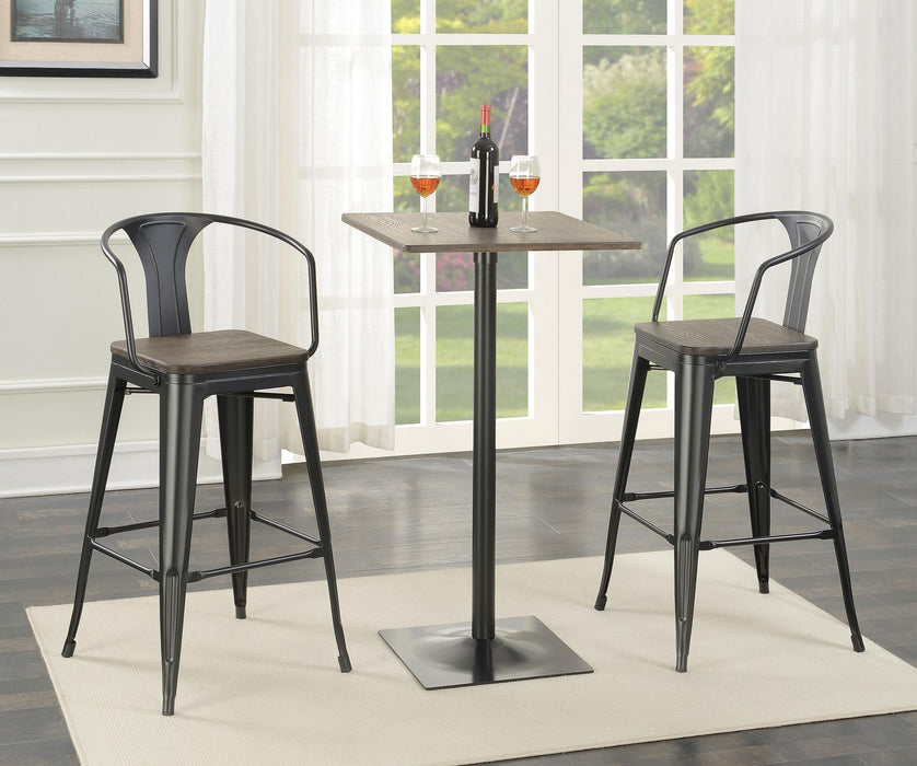 Cavalier 3-piece Square Bar Table Set Dark Elm and Black - California Furniture (Coachella, CA)