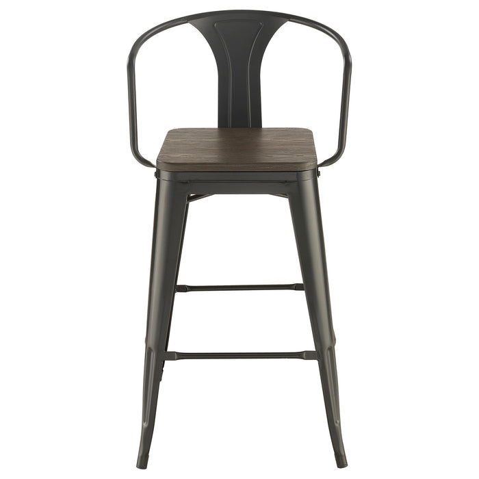 Cavalier 3-piece Square Bar Table Set Dark Elm and Black - California Furniture (Coachella, CA)