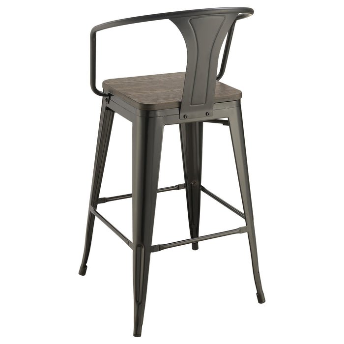 Cavalier 3-piece Square Bar Table Set Dark Elm and Black - California Furniture (Coachella, CA)