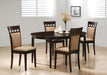 Gabriel 5-piece Extension Leaf Dining Table Set Cappuccino - California Furniture (Coachella, CA)