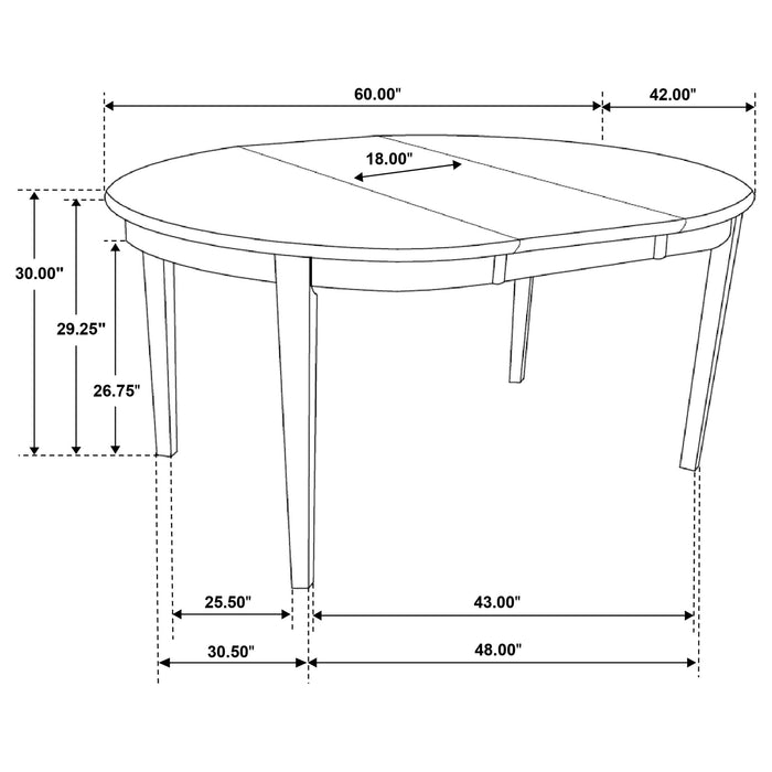 Gabriel 5-piece Extension Leaf Dining Table Set Cappuccino - California Furniture (Coachella, CA)