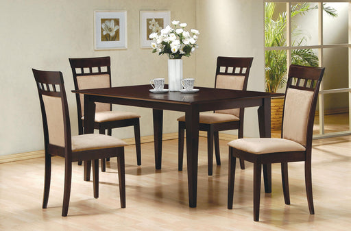 Gabriel 5-piece Rectangular 59-inch Closed Back Dining Set Cappuccino - California Furniture (Coachella, CA)