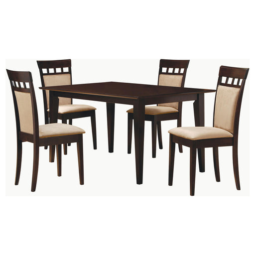 Gabriel 5-piece Rectangular 59-inch Closed Back Dining Set Cappuccino - California Furniture (Coachella, CA)