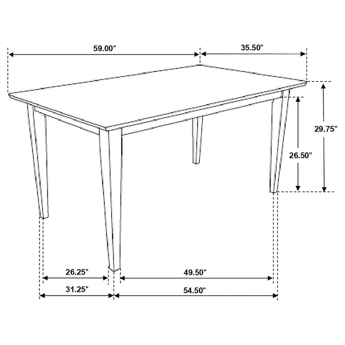 Gabriel 5-piece Rectangular 59-inch Dining Set Cappuccino - California Furniture (Coachella, CA)