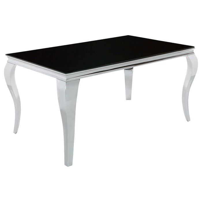Carone Rectangular Dining Table Chrome and Black - California Furniture (Coachella, CA)