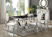 Antoine Rectangular Glass Top Dining Set Chrome - California Furniture (Coachella, CA)