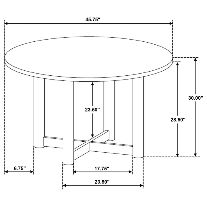 Crestmore 5-piece 46-inch Round Wood Dining Table Set Walnut - California Furniture (Coachella, CA)