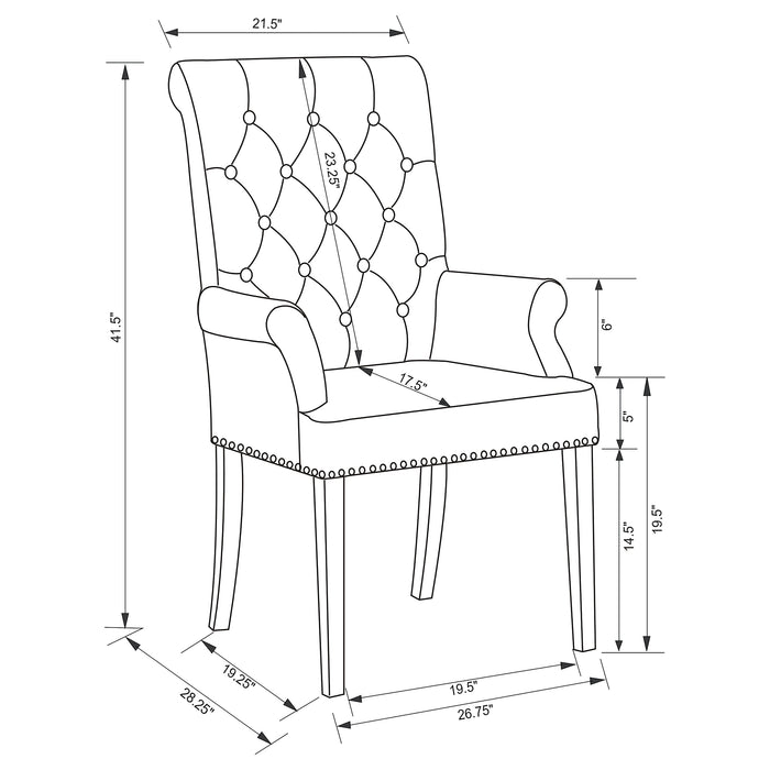 Alana Arm Chairs - California Furniture (Coachella, CA)