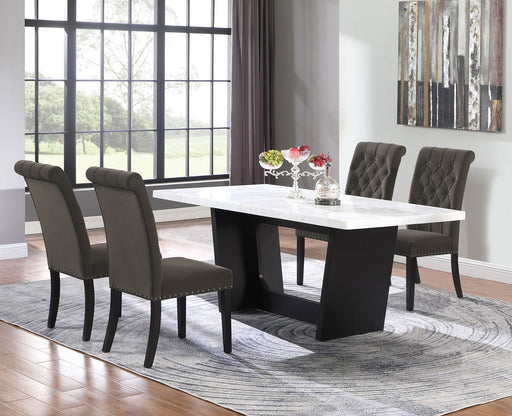 Sherry Rectangular Marble Top Dining Table set - California Furniture (Coachella, CA)