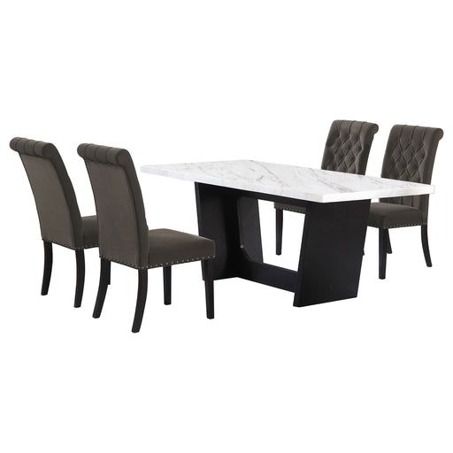 Sherry Rectangular Marble Top Dining Table set - California Furniture (Coachella, CA)