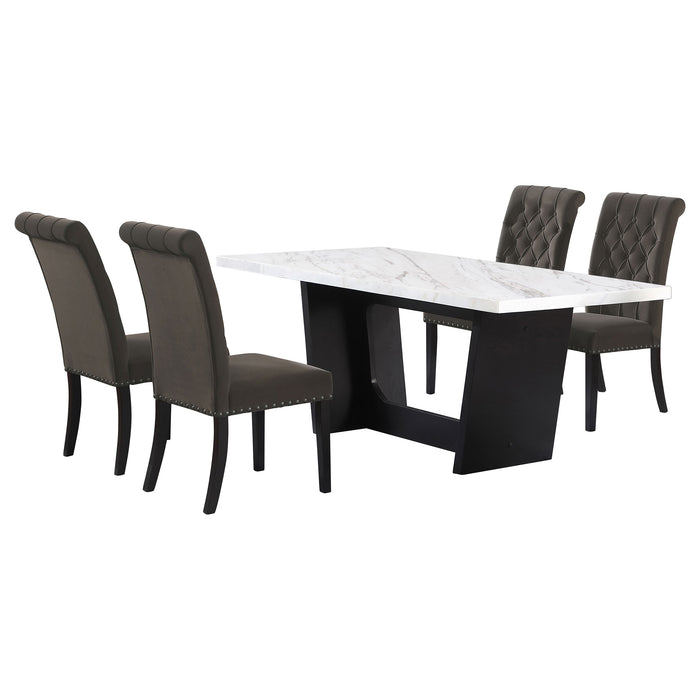 Sherry Rectangular Marble Top Dining Table set - California Furniture (Coachella, CA)