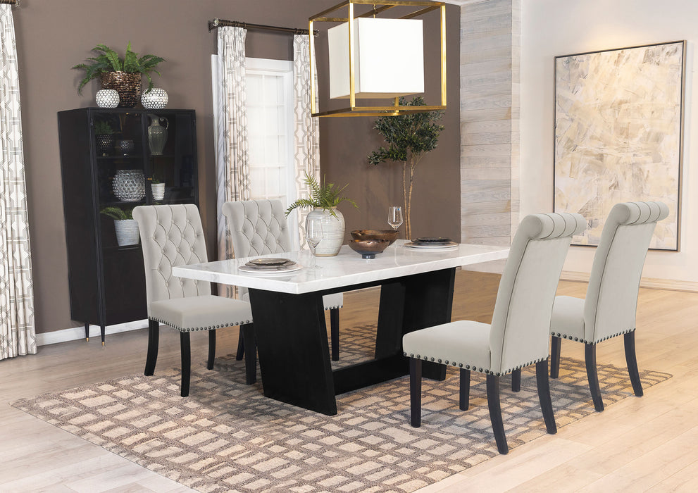 Sherry Rectangular Marble Top Dining Table set - California Furniture (Coachella, CA)