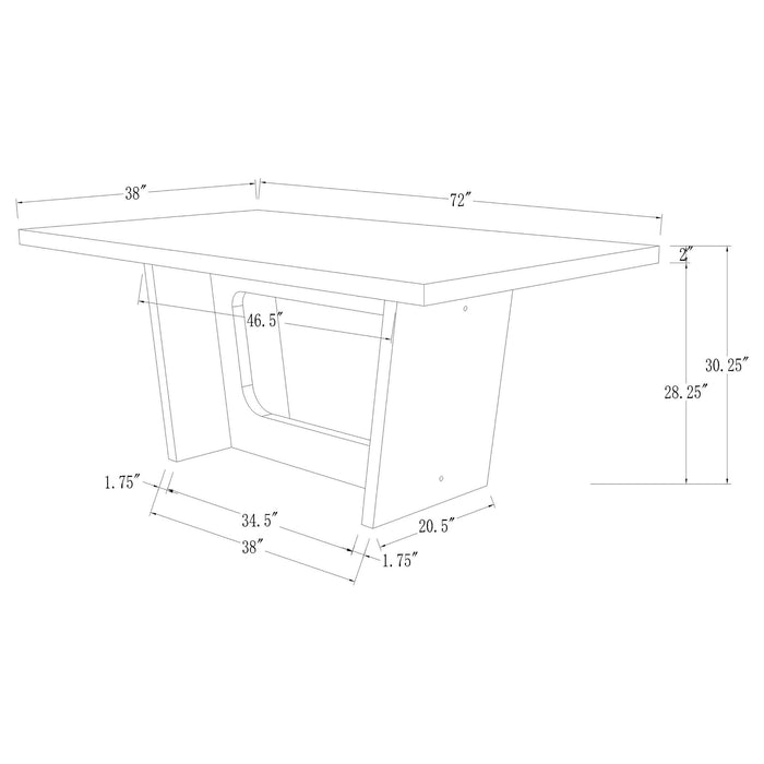 Sherry Rectangular Marble Top Dining Table set - California Furniture (Coachella, CA)