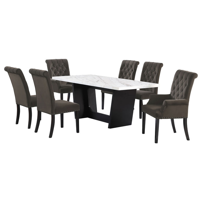 Sherry Rectangular Marble Top Dining Table set - California Furniture (Coachella, CA)