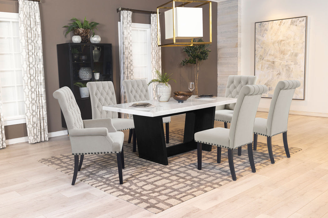 Sherry Rectangular Marble Top Dining Table set - California Furniture (Coachella, CA)