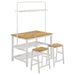 Edgeworth 3-piece Kitchen Island Counter Table Set White - California Furniture (Coachella, CA)