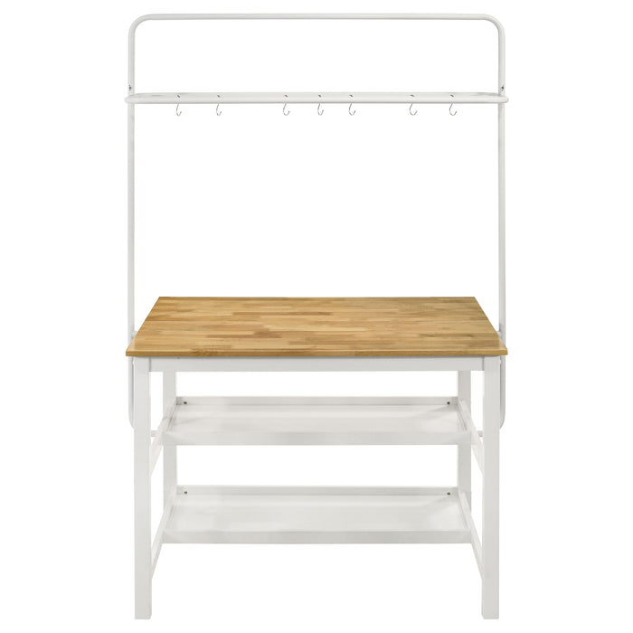 Edgeworth 3-piece Kitchen Island Counter Table Set White - California Furniture (Coachella, CA)