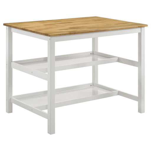 Edgeworth Kitchen Island Counter Table Brown and White - California Furniture (Coachella, CA)