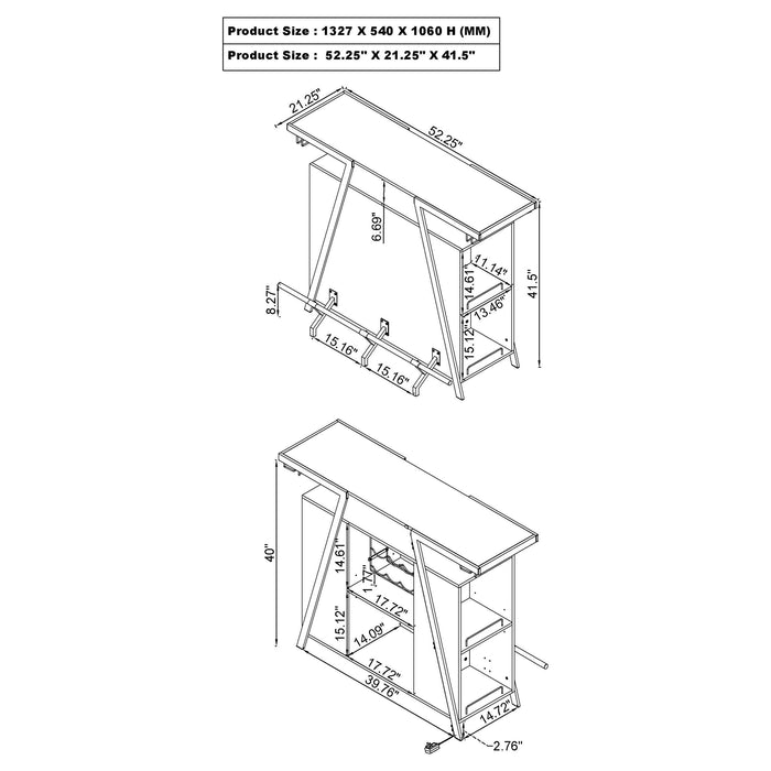 Araceli Home Bar with LED Lighting - California Furniture (Coachella, CA)