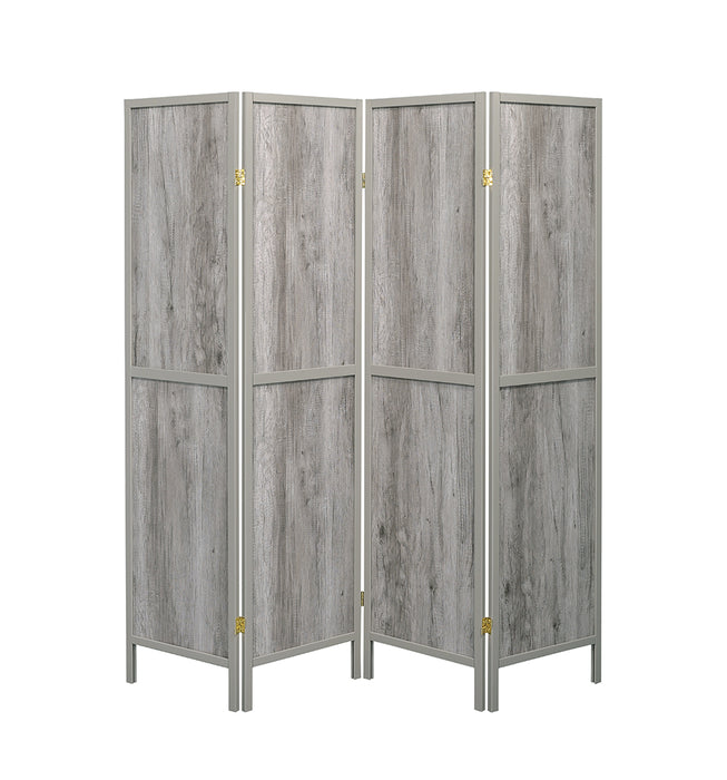 Deepika 4-panel Folding Screen Grey Driftwood - California Furniture (Coachella, CA)