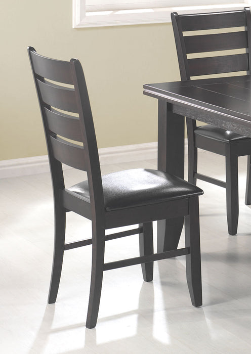 Dalila Ladder Back Side Chairs Cappuccino and Black (Set of 2) - California Furniture (Coachella, CA)
