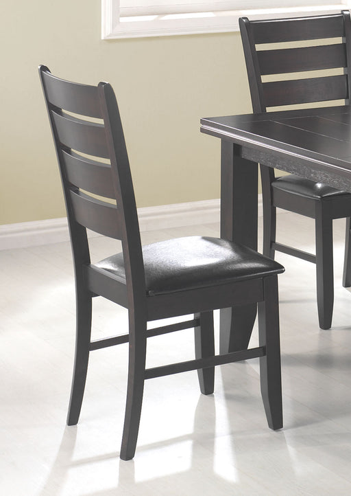 Dalila Ladder Back Side Chairs Cappuccino and Black (Set of 2) - California Furniture (Coachella, CA)