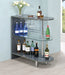 Adolfo 3-tier Bar Table Glossy Grey and Clear - California Furniture (Coachella, CA)