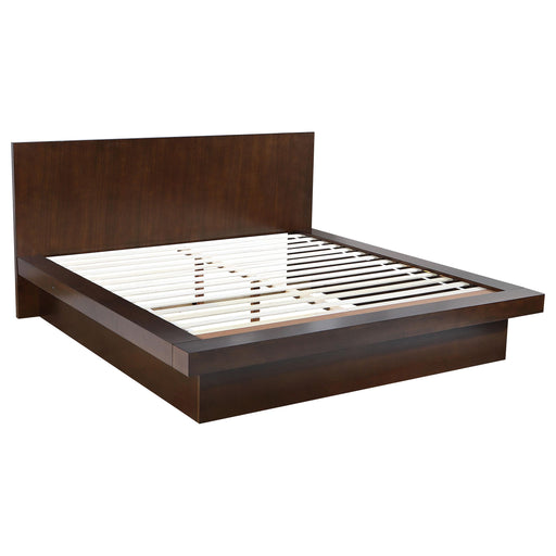 Jessica Eastern King & Queen Platform Bed with Rail Seating Cappuccino - California Furniture (Coachella, CA)