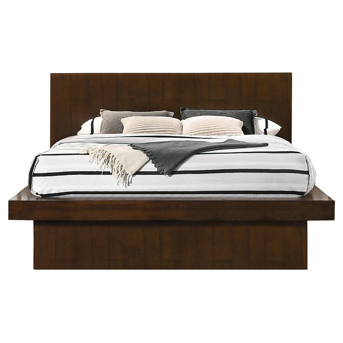 Jessica Eastern King & Queen Platform Bed with Rail Seating Cappuccino - California Furniture (Coachella, CA)