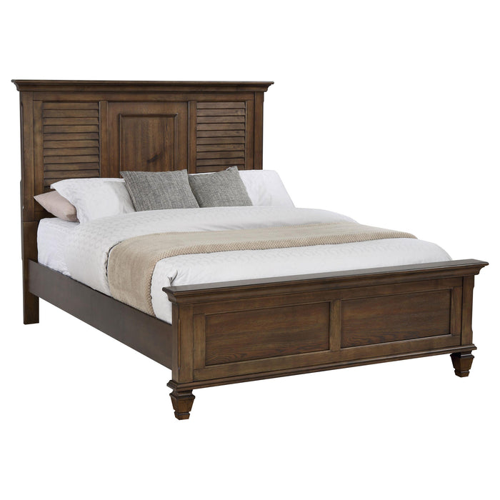 Franco Eastern King & Queen Panel Bed Antique White & Oak - California Furniture (Coachella, CA)
